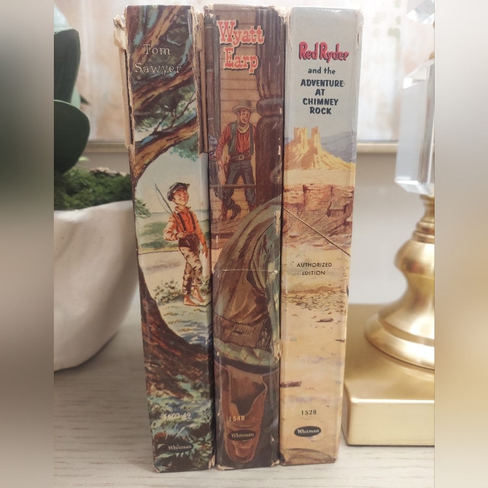 Vintage 1950s Whitman Classic Adventure Hardcover Book Set 3-Pack Western Decor